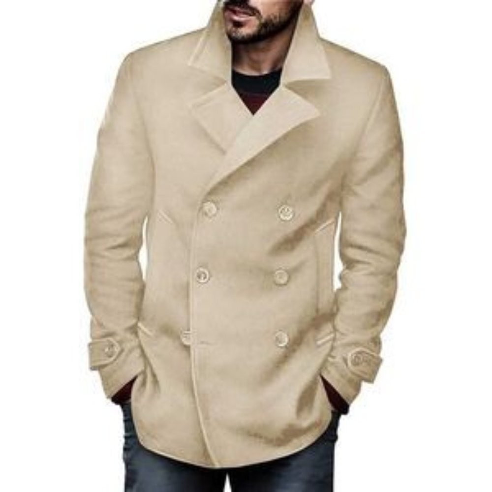 New Men's Coats Winter Outwear Jackets Khaki - Picture 1 of 7